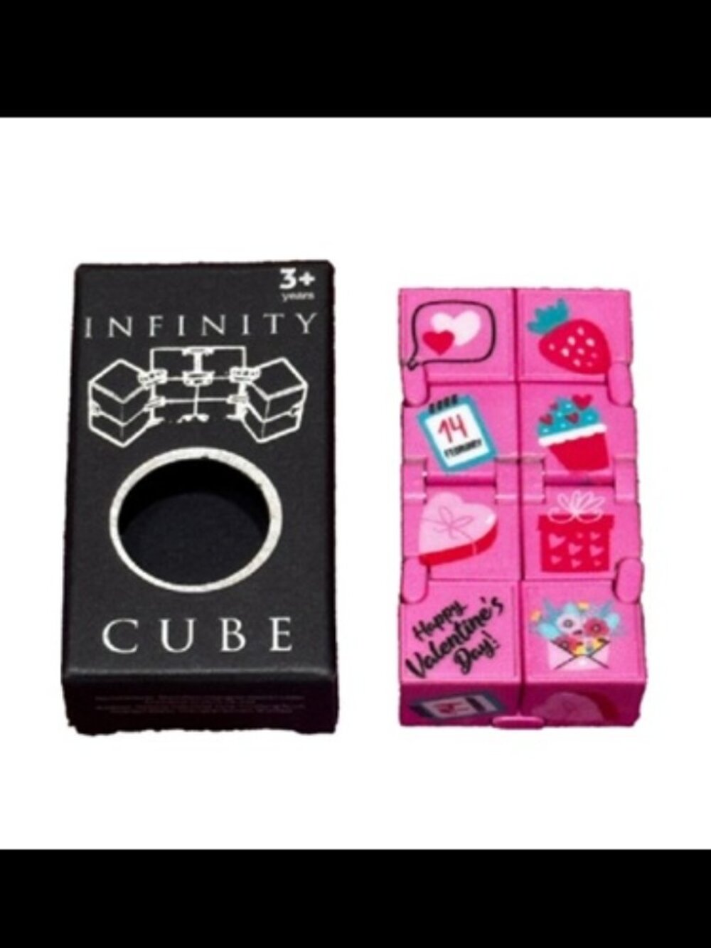 Infinity Cube Fidget Toy by Small Fish, Pink Valentine